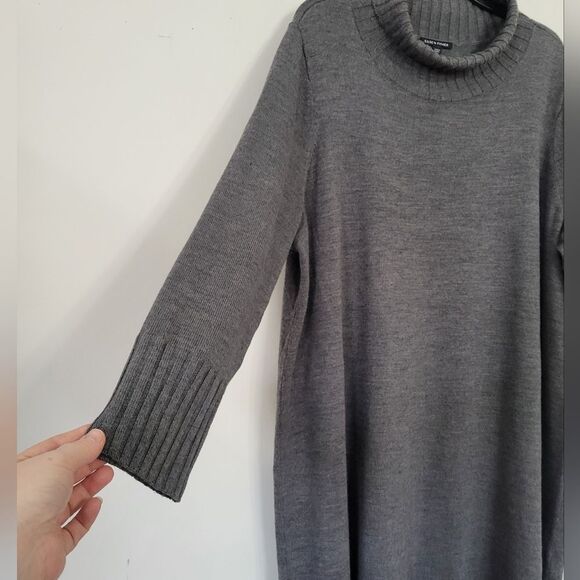 Eileen Fisher Ash Extra Fine Merino Wool Turtleneck Dress Size 2X - Picture 4 of 8